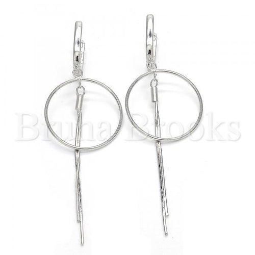 Bruna Brooks Sterling Silver 02.186.0087 Long Earring, Polished Finish, Rhodium Tone