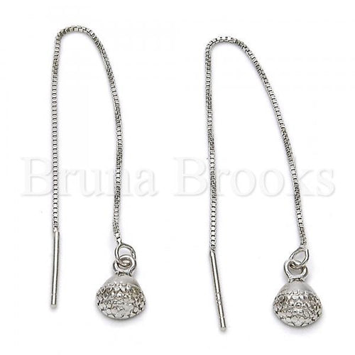 Bruna Brooks Sterling Silver 02.290.0003 Threader Earring, Polished Finish, Rhodium Tone