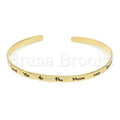 Prata 925 Italiana - Pulseira Individual tipo Bracelete, Love Design, Brilho Prata