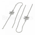 Prata 925 Italiana - 02.367.0014 Threader Earring, Estilo Floral, com  Zirconia, Polimento Extra Fino, Rodinado