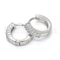 Prata 925 Italiana - 02.332.0014.12 Argolinha Huggie, com  Zirconia, Polimento Extra Fino, Rodinado