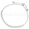 Prata 925 Italiana - 03.286.0006.10 Pulseira Trabalhada, com  Zirconia, Polimento Extra Fino, Rodinado