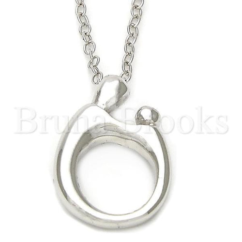 Bruna Brooks Sterling Silver 10.174.0121.18 Fancy Necklace, Rhodium Tone