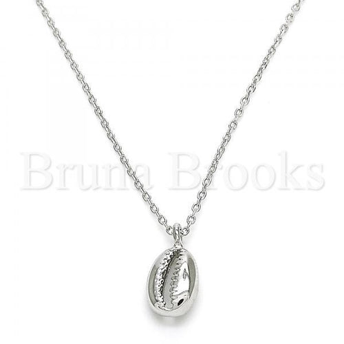 Bruna Brooks Sterling Silver 04.370.0001.16 Fancy Necklace, Polished Finish, Rhodium Tone