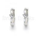 Prata 925 Italiana - 02.175.0152.15 Argolinha Huggie, com  Zirconia, Polimento Extra Fino, Rodinado