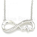 Bruna Brooks Sterling Silver 04.336.0142.16 Fancy Necklace, Infinite Design, with White Micro Pave, Polished Finish, Rhodium Tone