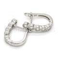 Prata 925 Italiana - 02.186.0053.15 Argolinha Huggie, com  Zirconia, Polimento Extra Fino, Rodinado