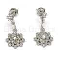 Bruna Brooks Sterling Silver 02.175.0130 Dangle Earring, with White Cubic Zirconia, Polished Finish, Rhodium Tone