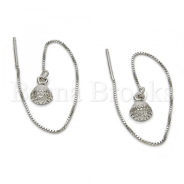 Prata 925 Italiana - 02.290.0003 Threader Earring, Polimento Extra Fino, Rodinado