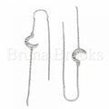 Prata 925 Italiana - 02.367.0012 Threader Earring, LuaDesign, com  Zirconia, Polimento Extra Fino, Rodinado