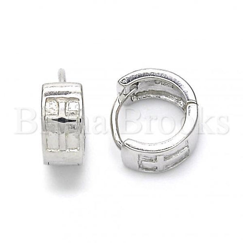 Bruna Brooks Sterling Silver 02.332.0004.10 Huggie Hoop, Polished Finish, Rhodium Tone