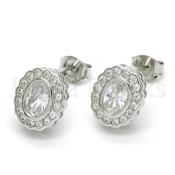 Prata 925 Italiana - 02.285.0093 Brinco de Tarrachinha de Pressão, com  Zirconia, Polimento Extra Fino, Rodinado