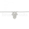 Prata 925 Italiana - 04.336.0206.16 Gargatilha Trabalhada, Hamsa, Mão de Deus, Com Zirconia e  Cristal Branco, Polimento Extra Fino, Rodinado