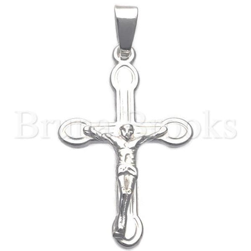 Bruna Brooks Sterling Silver 05.16.0192 Religious Pendant, Crucifix Design, Polished Finish, Silver Tone