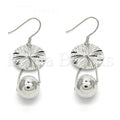 Bruna Brooks Sterling Silver 02.183.0031 Dangle Earring, Ball Design, Polished Finish, Rhodium Tone