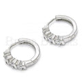 Prata 925 Italiana - 02.332.0013.15 Argolinha Huggie, com  Zirconia, Polimento Extra Fino, Rodinado