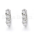 Prata 925 Italiana - 02.332.0013.15 Argolinha Huggie, com  Zirconia, Polimento Extra Fino, Rodinado