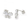 Bruna Brooks Sterling Silver 02.285.0055 Stud Earring, Butterfly Design, with White Cubic Zirconia, Polished Finish,