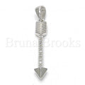 Bruna Brooks Sterling Silver 05.336.0027 Fancy Pendant, with White Micro Pave, Polished Finish, Rhodium Tone