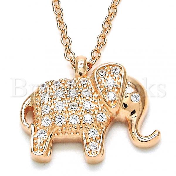 Prata 925 Italiana - Gargantilha Trabalhada,  Estilo Elefante, Com Zirconia, Rodinado