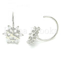 Bruna Brooks Sterling Silver 02.366.0014 Stud Earring, with White Cubic Zirconia, Polished Finish, Rhodium Tone