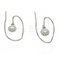 Prata 925 Italiana - 02.290.0007 Threader Earring, Estilo Floral, Polimento Extra Fino, Rodinado