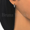 Prata 925 Italiana - 02.332.0013.15 Argolinha Huggie, com  Zirconia, Polimento Extra Fino, Rodinado