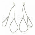 Bruna Brooks Sterling Silver 02.285.0102 Long Earring, Teardrop Design, Polished Finish, Rhodium Tone