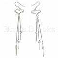 Bruna Brooks Sterling Silver 02.285.0100 Long Earring, Heart Design, Polished Finish, Rhodium Tone