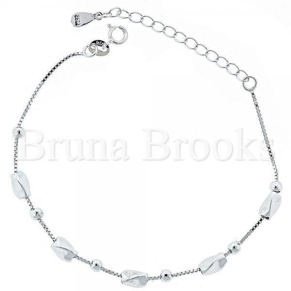 Bruna Brooks Sterling Silver 03.183.0043.06 Fancy Bracelet, Rhodium Tone